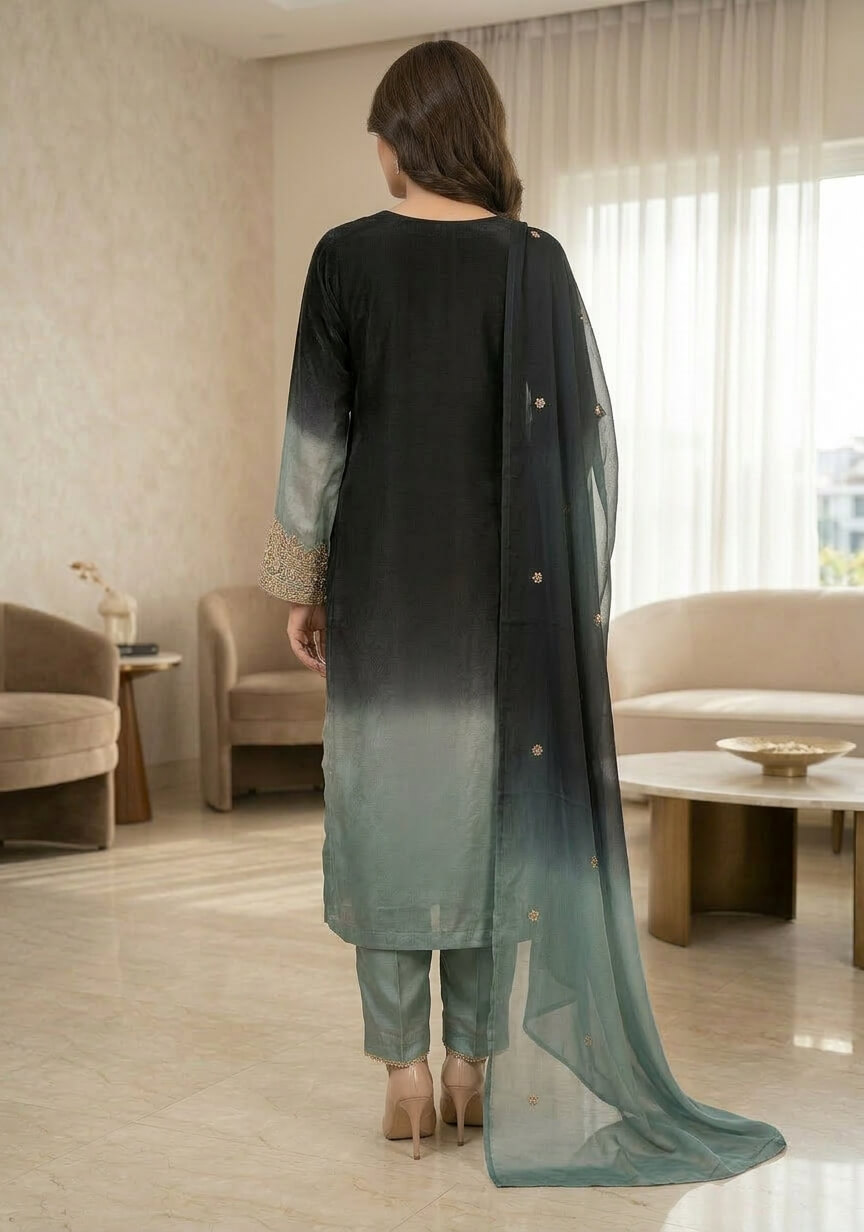 Traditional Hand-Crafted Sheesha Silk Suit – MT.816 - Image 4