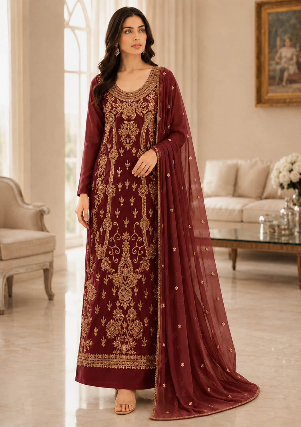 Sheesha Silk Handwork 2-Piece Suit – SS.820 - Image 7