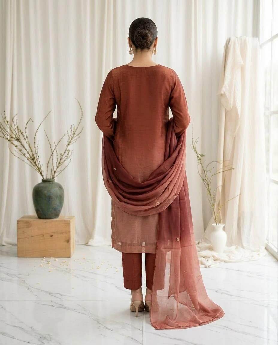 Embroidered Sheesha Silk 2-Piece – MT.810 - Image 4